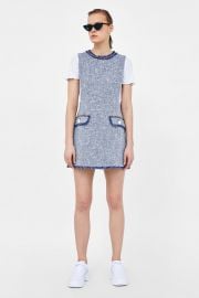 TEXTURED WEAVE DRESS WITH BUTTONS at Zara